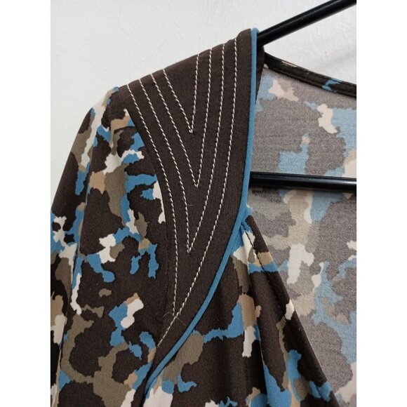 Vintage Y2K BCBGMaxazria Babydoll Dress Womens Small Brown Abstract Coquette - Picture 3 of 9